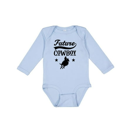 

Inktastic Future Cowboy Western Gift Boys Long Sleeve Baby Bodysuit