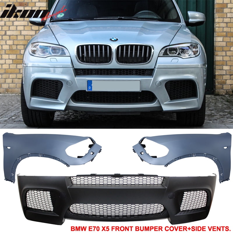 Compatible with 0710 E70 PreLCI X5M Front Bumper Cover Conversion+Fender Polypropylene PP