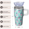 thumbnail image 3 of 20OZ Flamingo Themed Stainless Steel Tumbler with Handle Insulated Coffee Mug Cup BPA Free Portable Sweat Resistant Keeps Drinks Hot Cold Gifts for Women Girls on Birthday Christmas Summer, 3 of 6