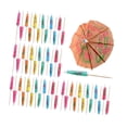 thumbnail image 3 of Sombrillas de papel para cócteles, palitos para pastel de fruta, decoración de ilustraciones creativas de madera, mini de papel, selecciones 50 piezas, 3 of 8