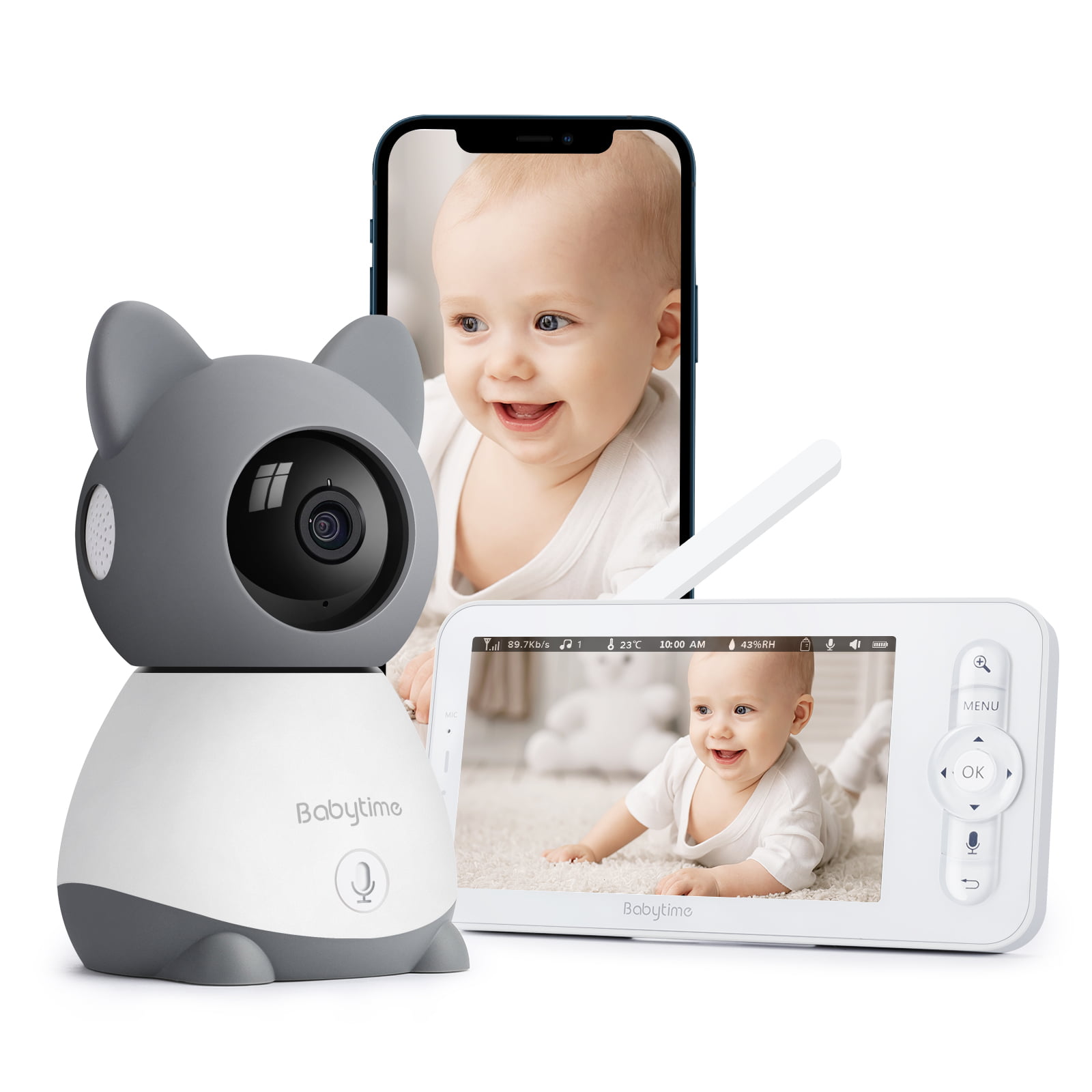 Equipped with Night Vision Mode Exceptional Picture Quality & Audio Perfect Nursery Accessory High-Performing Baby Monitor with Camera Includes Temperature Display Pan-Tilt-Zoom Baby Camera 