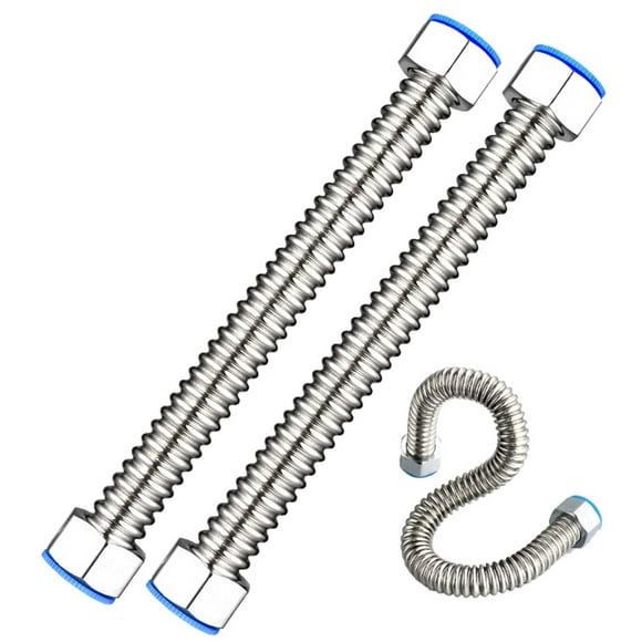 asddcavvf 2pcs 30cm Long Household Water Inlet Pipe Hot And Cold Universal Hose For Toilet Sink Water Heater Stainless Steel Durable Material