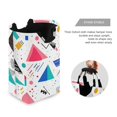 thumbnail image 3 of Yayeee Freestanding Laundry Hamper with Handle Collapsible Large Storage Basket for Clothes, Green Retro Triangles, 3 of 7