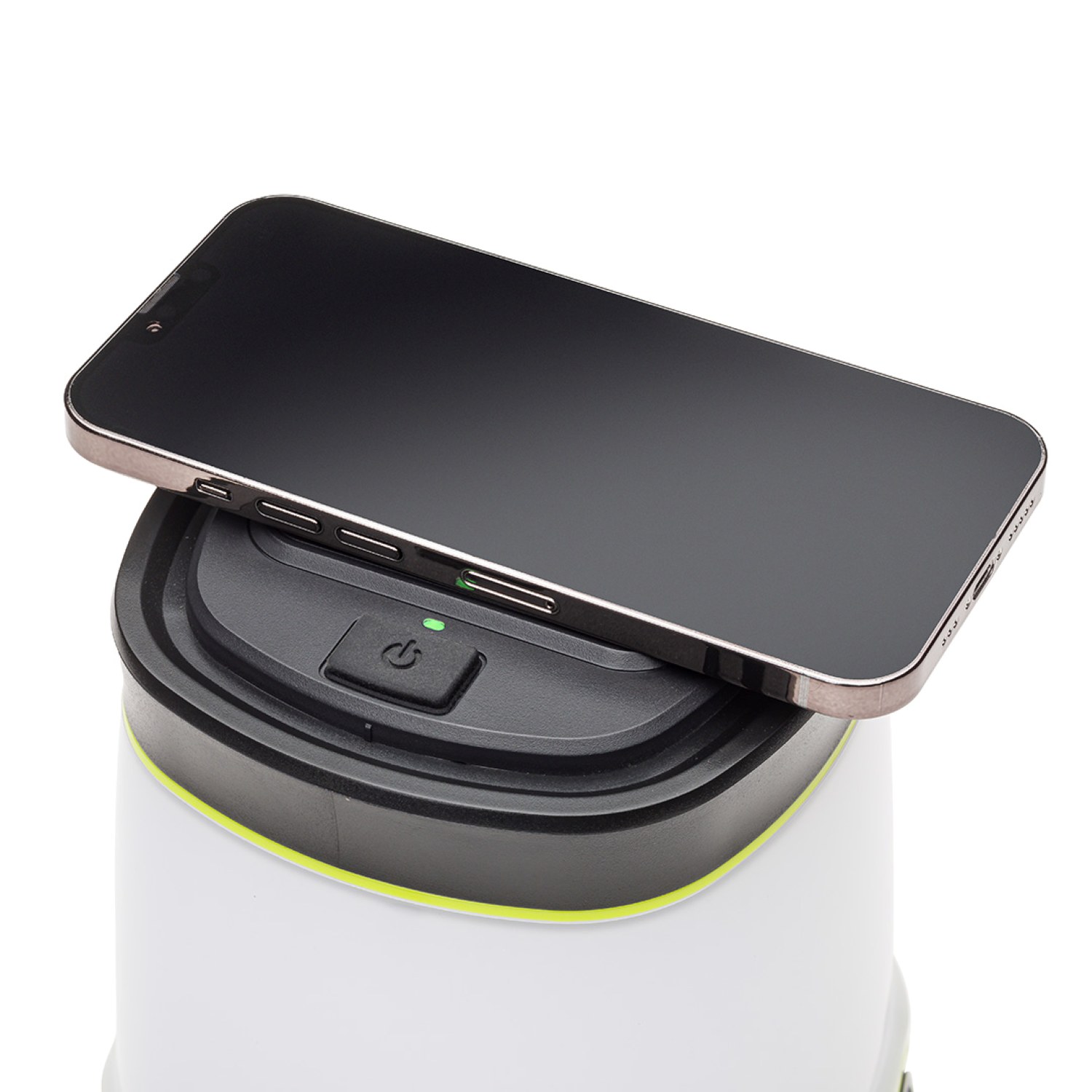 Lámpara LED recargable de 4000 lúmenes con base de carga inalámbrica Qi, 4 modos de luz, resistente al agua, verde y gris 2