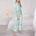 thumbnail image 3 of Pofeuu Flowers And Turquoise Wooden Print Womens Pajamas Set Long Sleeve Sleepwear Button Down Nightwear Soft Pj Lounge Sets Button Down Pajamas Women-X-Large, 3 of 7