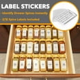 thumbnail image 3 of Bamboo Spice Drawer Organizer with 24 Spice Jars, 378 White Minimalist Spice Labels, 3 Tier Seasoning Rack Tray Insert for Kitchen Drawers, 15" Wide x 15" Deep x 2.6" Tall, 3 of 7