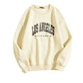 thumbnail image 2 of Fall Sweatshirts for Women 2025 Los Angeles Sweatshirt Long Sleeve Crewneck Sweatshirt Pullover Tops, 2 of 6