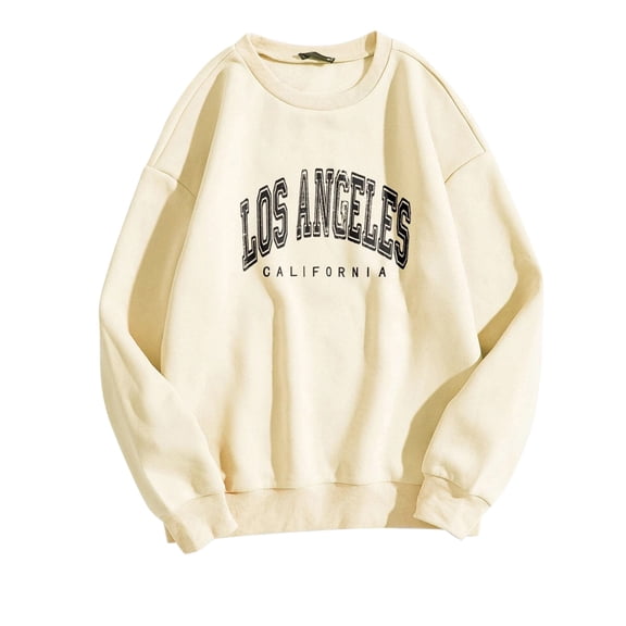shqvo Los Angeles Hoodies for Women Oversized Sweatshirt for Women Crewneck Long Sleeve Casual Loose Pullover Hooded Sweater shirt Fall Trendy Tops for Women