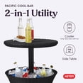 thumbnail image 5 of Keter Pacific 7.5 Gallon Cool Bar 2 in 1 Weather Resistant Side Table and Bar Durable Resin Outdoor Patio Beverage Cooler Table, Rattan Look Dark Grey, 5 of 14