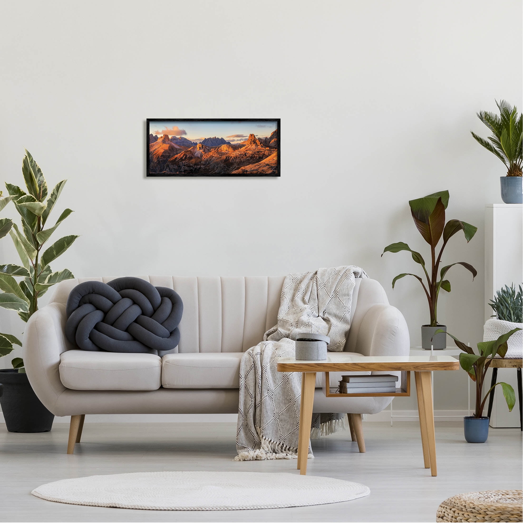 Panoramic Desert Canyon Peaks Landscape Photograph Black Framed Art Print Wall Art