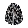 thumbnail image 4 of Ceisia Men's Oversize Zebra-Print Long-Sleeve Button-Down Shirt for Casual Spring/Summer Gift, 4 of 9