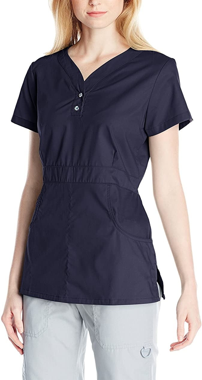 KOI Scrubs Tops Womens Scrub Top Navy Medium ButtonFront Nursing M