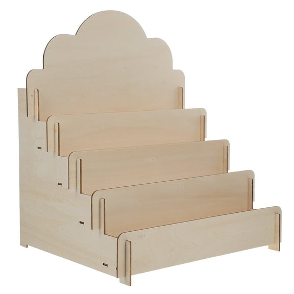 OATIPHO Versatile Wooden Display Stand for Cards and Cosmetics with Tiered Storage