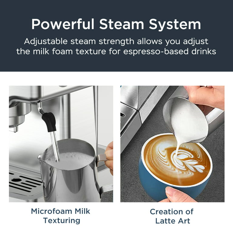 Espresso Machine, Espresso Maker with Milk Frother Steam Wand