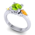 thumbnail image 2 of 2.50 Ct Round Cut Peridot & Citrine Gemstone New Ring for Wedding Gift Solid 14K White Gold Size 10 by Diamond-Capitals, 2 of 8