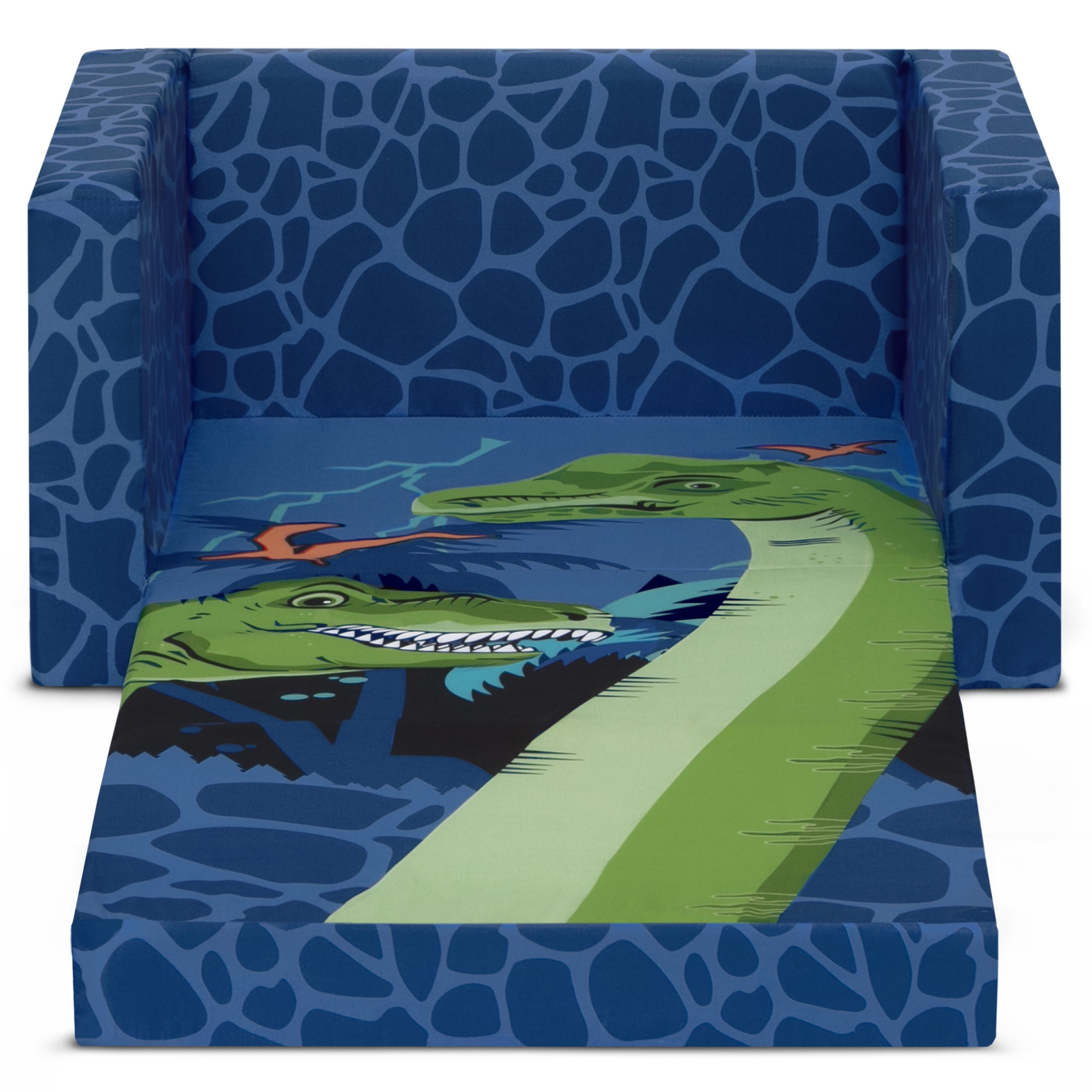 Delta Children Dinosaur Cozee Flip-Out Chair - 2-in-1 Convertible Chair to Lounger for Toddlers & Kids