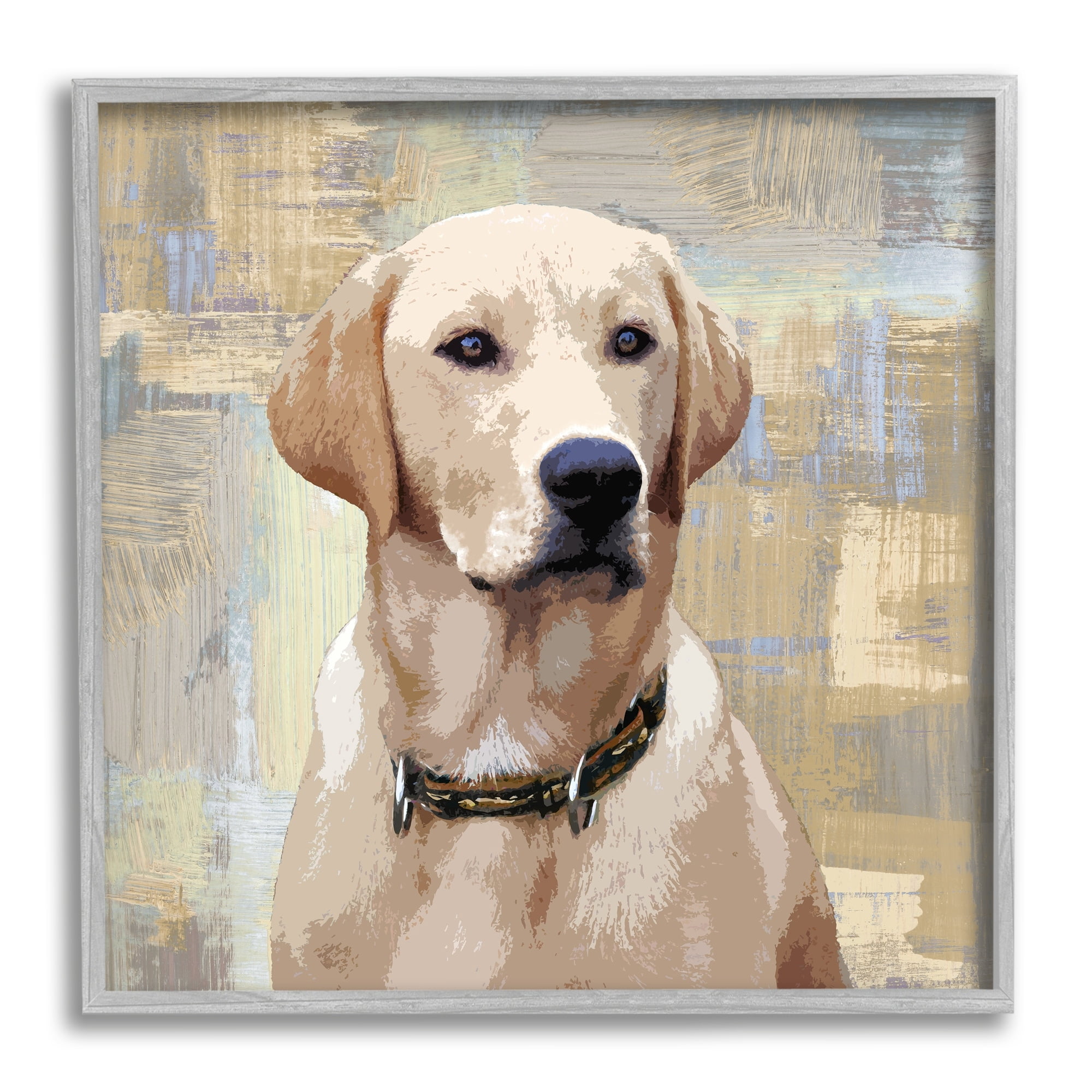 Stupell Industries Sharp Golden Retriever Dog Grunge Patched Background,24 x 24, Design by Keri Rodgers