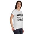 thumbnail image 2 of Inkmeso Scoop-Neck Wife Life Mom Life Best Life Graphic Tshirt Short Sleeve Tee, 2 of 8