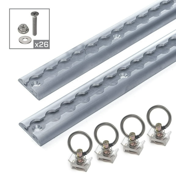 Mac's Tie-Downs 6' VersaTie Surface-Mounted Track Kit with Wide Contour Edge (Series 3)