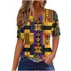 thumbnail image 1 of Blusas de Verano de las Mujeres Casual Gradiente Manga Corta V-Cuello Superior, Ligera Imitación de Tela de Estante para la Primavera Y el Verano Diario Y de Fiesta, 1 of 5