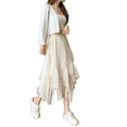thumbnail image 5 of Women Pleated Skirt Fairycore Grunge Mesh Solid Color High Waist Asymmetrical Hem Midi Skirts y2k Streetwear-As photo shows_c-One Size, 5 of 7