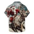 thumbnail image 2 of Elvqul Shirts for Men Casual Christmas Button up Dressy Short Sleeve Print Mens Shirts, 2 of 5