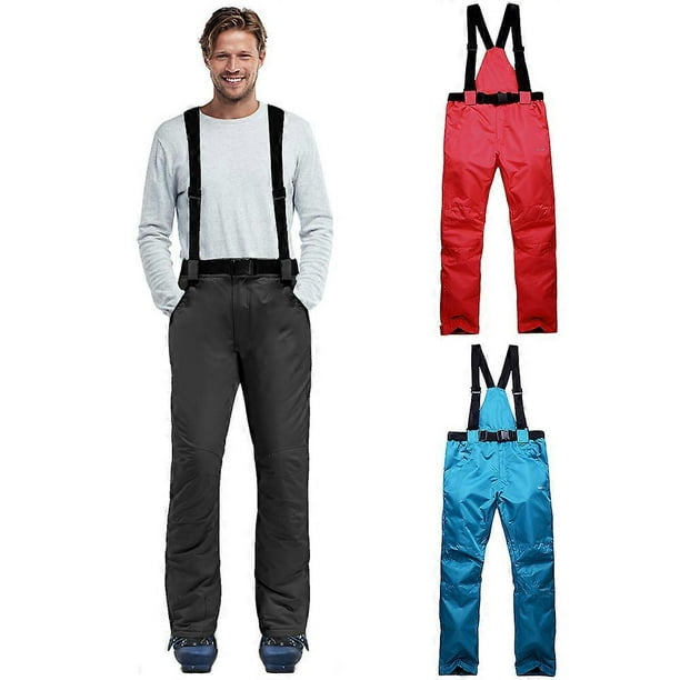 Winter Warm Snow Pants Cold Weather Waterproof Skiing Pants Trousers with Removable Suspenders for Men Women Skiing Snowboarding Shoveling