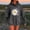 Dark Gray, variant on EchfiProm Womens Oversized Sweatshirt with Pockets Blue Hoodies Floral Pullover Hooded Long Sleeve Tunic Tops for Ladies