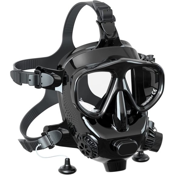 Full Face Diving Mask for Scuba Diving, 180° View Panoramic Dive Mask with Camera Mount, Anti-Fog & Anti-Leak Dive Mask Support for Scuba Diving, Compatiable with S400/400Pro/S700 Scuba Tanks