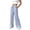 Blue, variant on Wutalume Women's Striped Wide Leg Pants - Elastic Waist with Pockets, Flattering Straight Fit Casual Trousers for Daily,Black L