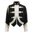 thumbnail image 4 of Aislor Boys Marching Band Jacket Drum Major Team Uniform Outwear Long Sleeve Coat Banquet Carnival Black 12, 4 of 7