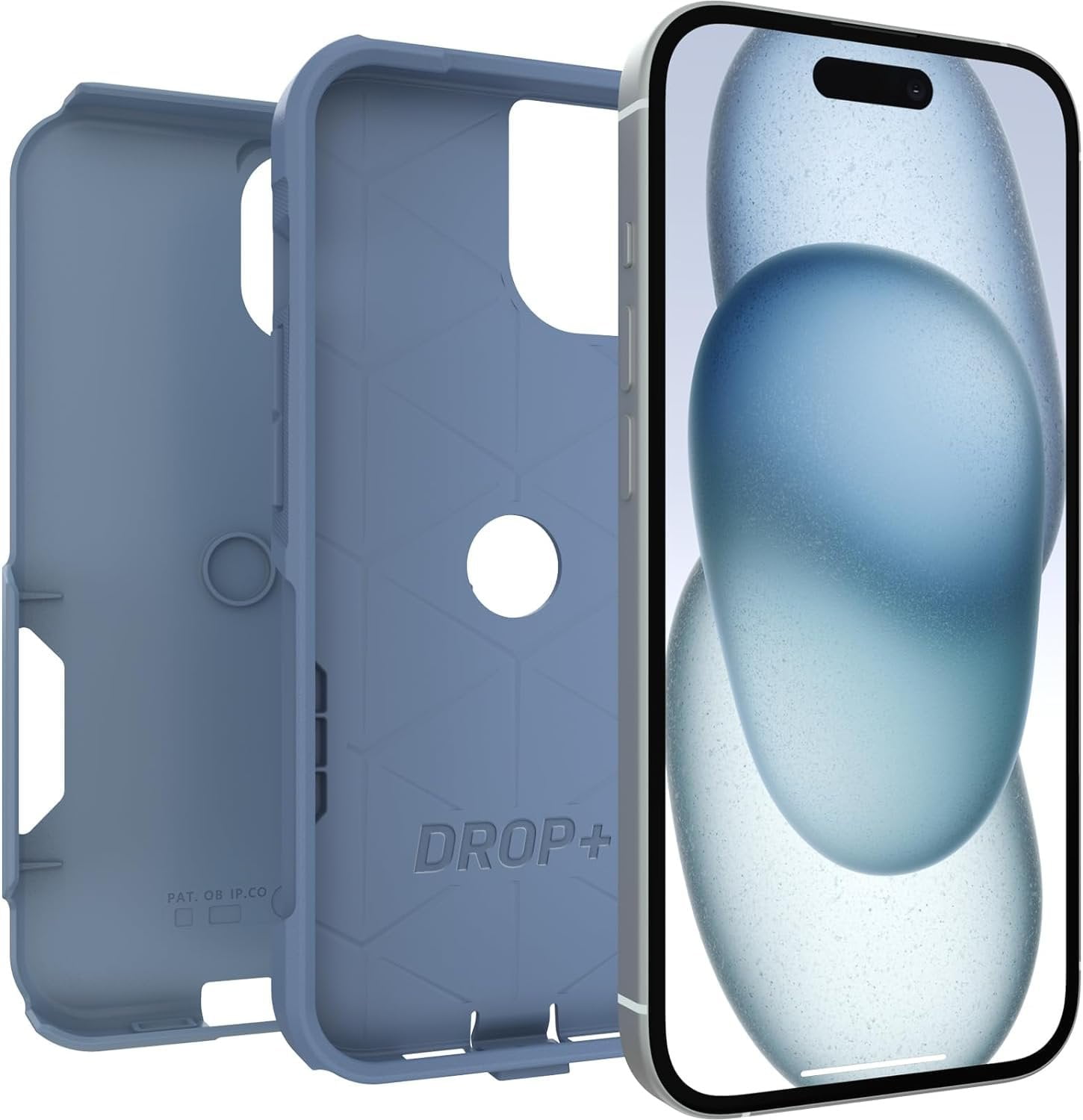 OtterBox iPhone 15, iPhone 14, & iPhone 13 Only - Commuter Series Case - Crisp Denim Blue - Slim & Tough - Pocket-Friendly - with Port Protection - Non-Retail Packaging