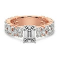 thumbnail image 4 of IGI Certified 3 Carat Emerald Shape Lab Grown Diamond Engagement Ring | 14K Rose Gold | Skylar Side Stone Encrusted Diamond Ring | FG-VS Quality Friendly Diamonds, 4 of 6