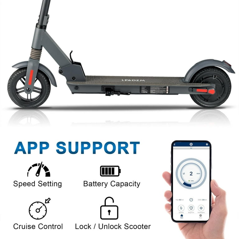 Ktaxon Electric Scooter for Adults Max Load 220lbs,8\' inch Anti-skid solid  Tire,15.5 mph Top Speed Long Range 12-15.5 Miles Folding Scooter Urban  Commuter