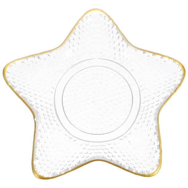 1 recipiente de almacenamiento de vidrio con forma de estrella de mar creativa (dorado)