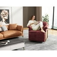 thumbnail image 5 of 360 Degree Square Swivel Accent Sofa Chair with Gold Metal Legs Red, 5 of 9