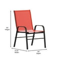 thumbnail image 5 of Flash Furniture Brazos Metal Patio Stack Chair in Red (Set of 4), 5 of 9