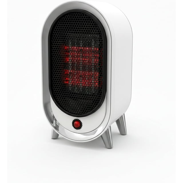 Calentador Portátil Bluelander Eléctrico 900W con 2 Velocidades, Protección contra Sobrecalentamiento y Antivuelco, Blanco