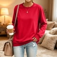thumbnail image 2 of UDAUDU Womens Oversized Sweatshirts Pullover Crewneck Tops 2026 Fall Outfits | Comfy Comfort Hoodies, Athletic Work Out Gym Sweat Shirts Travel Airport Clothes, Womens Winter Clothing Red XL, 2 of 8