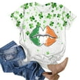 thumbnail image 5 of Aayomet Women St Patricks Day Round Neck Short Sleeve Shirt Irish Graphic Tops (Orange, M), 5 of 6