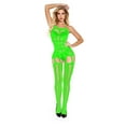 thumbnail image 5 of LowProfile Underwear Bodysuit for Women Halter Fishnet Bodystocking Babydoll Mesh Chemise Nightwear Lace Overalls Green, 5 of 6