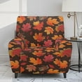 thumbnail image 2 of Kuiaobaty Fall Maple Leaf Print Recliner Chair Cover for Large Recliner Washable Reclining Slipcover Breathable Reclining Sofa Slipcover with Elastic Bottom for Living Room, 2 of 8