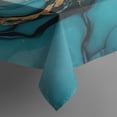 thumbnail image 4 of Blue Gold Marble Pattern Rectangle Tablecloth 60"x120",Waterproof Polyester Rectangle Table Cloth, Wipeable Spillproof Polyester Tablecloth for Dining, Camping, Indoor and Outdoor, 4 of 6