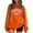 Orange, variant on UJNDER Women's Casual Long Sleeve Printed Crewneck Sweatshirt Comfortable Tunic Loose Fit Brown XL