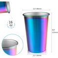 thumbnail image 4 of Assorted Colors Stackable Tumblers, Reusable Durable Unbreakable Stainless Steel Drinking Glasses for Outdoor Activities, Entertaining Choice for Parties, Picnics, Sleepovers (5 Pieces), 4 of 8