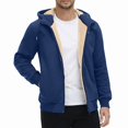 thumbnail image 2 of Babcutegg Mens Full Zip Fleece Hoodie Sherpa Lined Long Sleeve Warm Fall Winter Sweatshirt with Pockets Size 3XL, 2 of 9