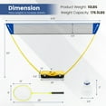 thumbnail image 3 of Costway Portable Badminton Set with 2 Shuttlecocks Badminton Rackets Outdoor Sport Game Set, 3 of 9