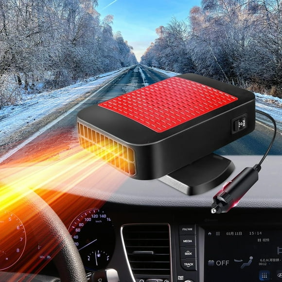 Car Heater, 12V 200W Portable Fast Heating Defroster Car Windshield Heater, Fast Heater Plug Into Car.,Red Black