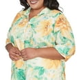 thumbnail image 4 of Alfred Dunner Womens Plus-Size Watercolor Floral Tie Sleeve Button Down Top, 4 of 4