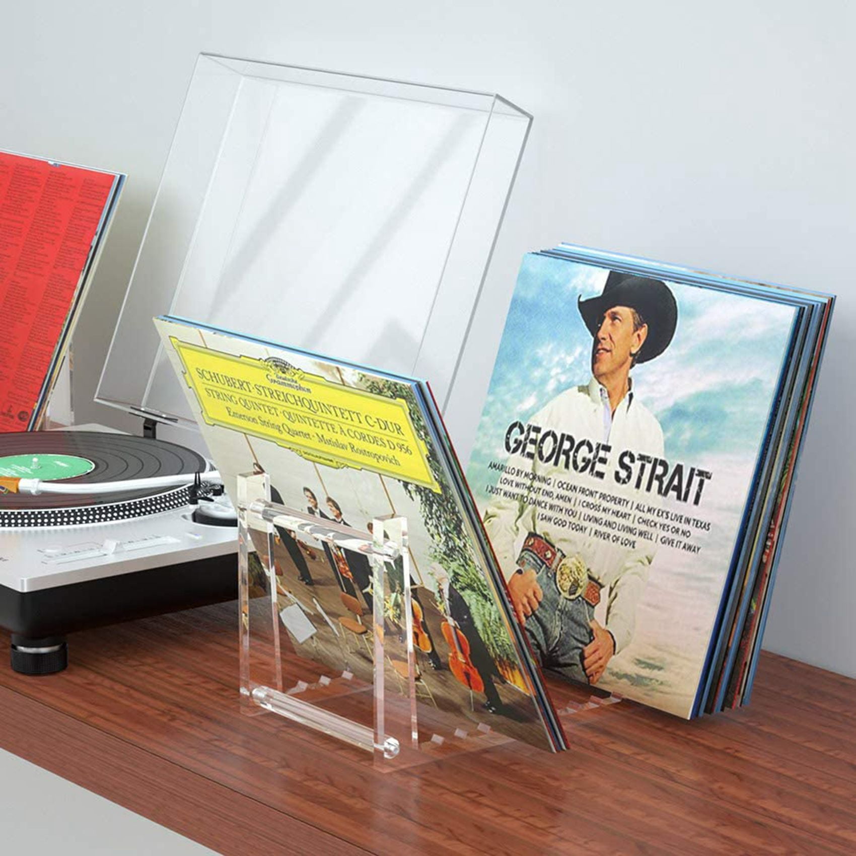 Record-Happy Vinyl Record Holder Acrylic Stand - Premium Crystal Clear LP R  ターンテーブル - www.academicis.co.uk